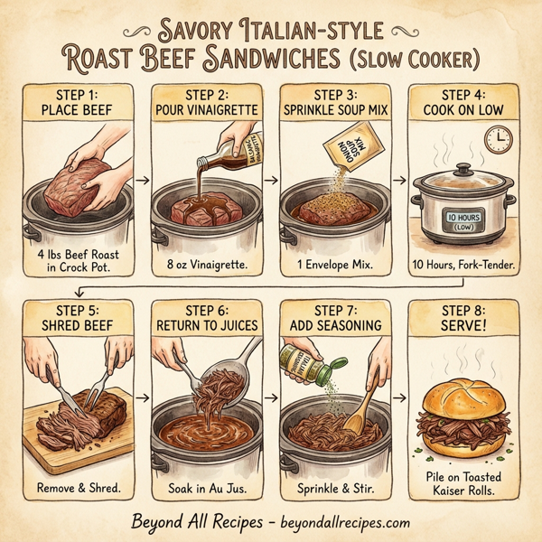 Savory Italian-Style Roast Beef Sandwiches (Slow Cooker) instructions