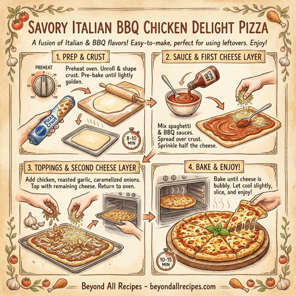 Savory Italian BBQ Chicken Delight Pizza instructions