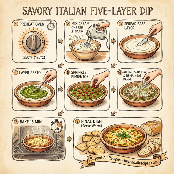 Savory Italian Five-Layer Dip instructions