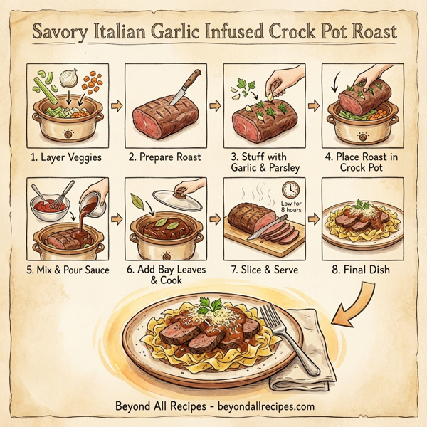 Savory Italian Garlic Infused Crock Pot Roast instructions