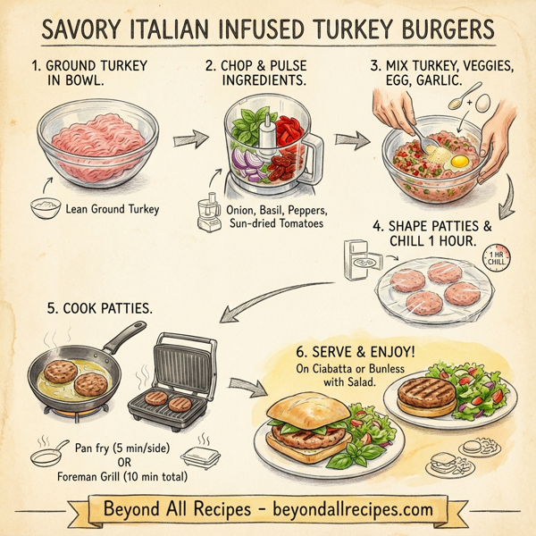 Savory Italian Infused Turkey Burgers instructions