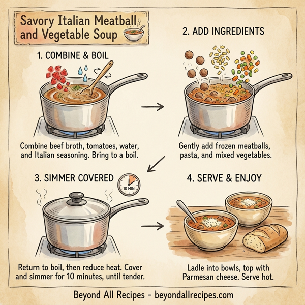 Savory Italian Meatball and Vegetable Soup instructions