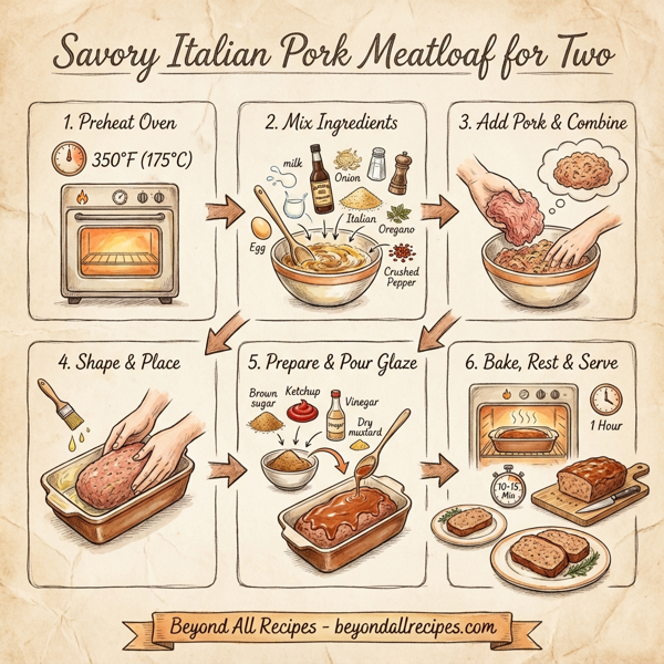 Savory Italian Pork Meatloaf for Two instructions