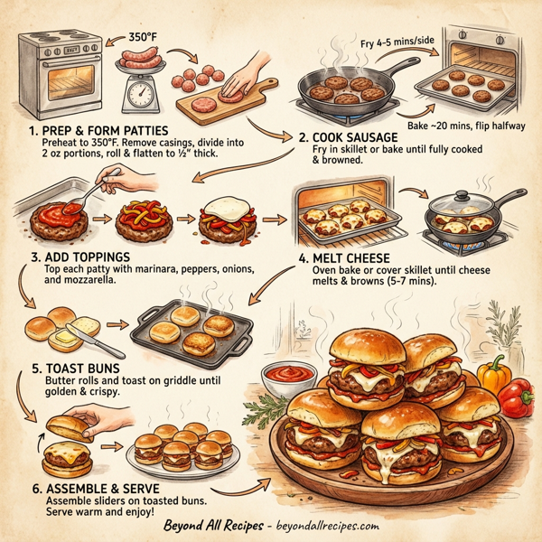 Savory Italian Sausage Sliders with Fire-Roasted Peppers instructions