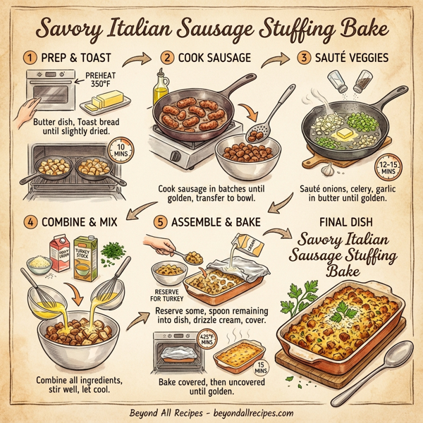 Savory Italian Sausage Stuffing Bake instructions