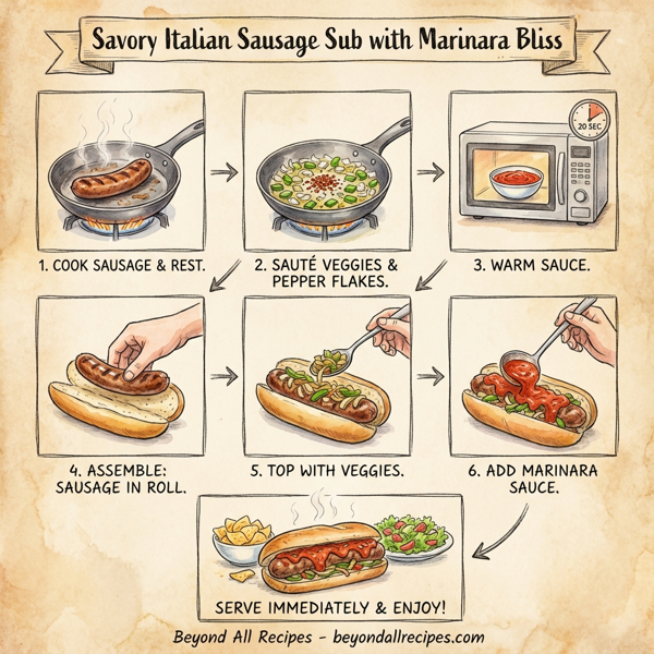 Savory Italian Sausage Sub with Marinara Bliss instructions