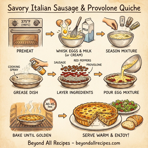 Savory Italian Sausage & Provolone Quiche instructions