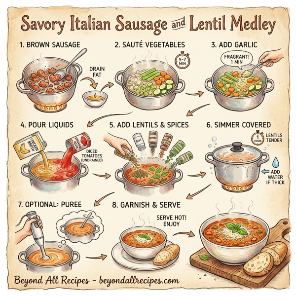 Savory Italian Sausage and Lentil Medley instructions