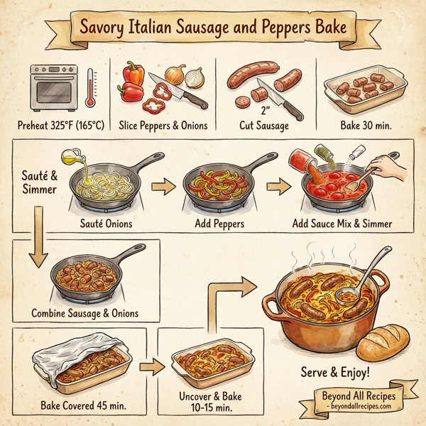 Savory Italian Sausage and Peppers Bake instructions
