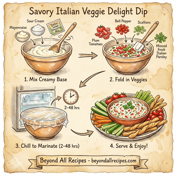Savory Italian Veggie Delight Dip instructions
