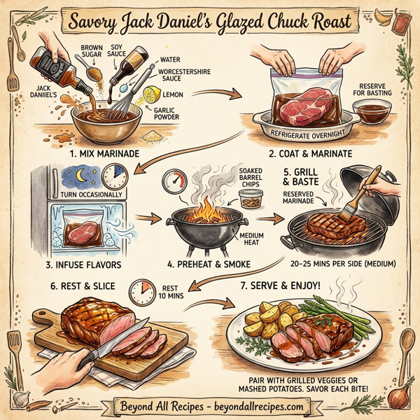 Savory Jack Daniel's Glazed Chuck Roast instructions