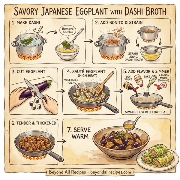 Savory Japanese Eggplant with Dashi Broth instructions