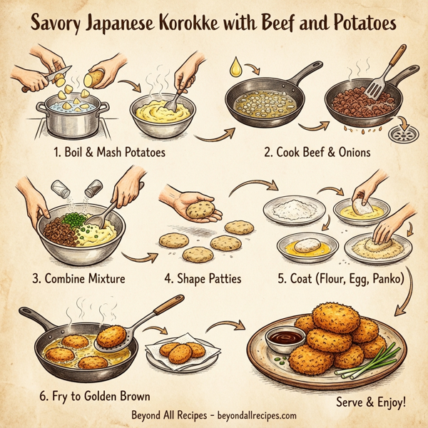 Savory Japanese Korokke with Beef and Potatoes instructions
