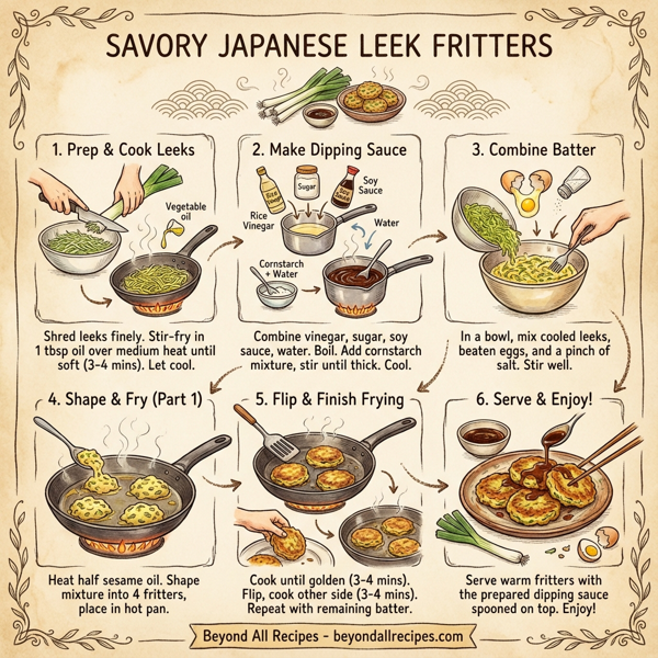 Savory Japanese Leek Fritters instructions