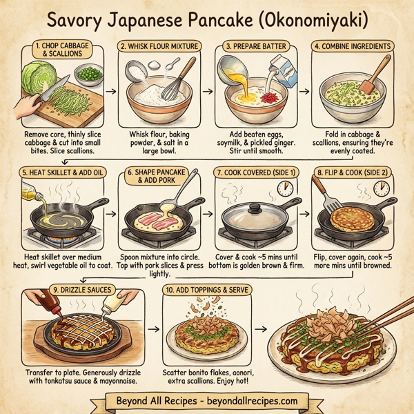 Savory Japanese Pancake (Okonomiyaki) instructions
