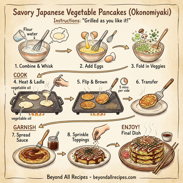 Savory Japanese Vegetable Pancakes (Okonomiyaki) instructions