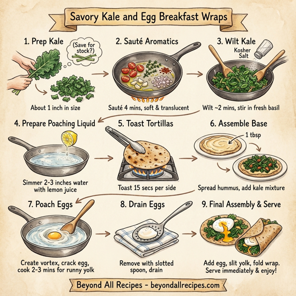 Savory Kale and Egg Breakfast Wraps instructions