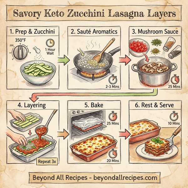 Savory Keto Zucchini Lasagna Layers instructions