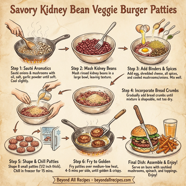 Savory Kidney Bean Veggie Burger Patties instructions