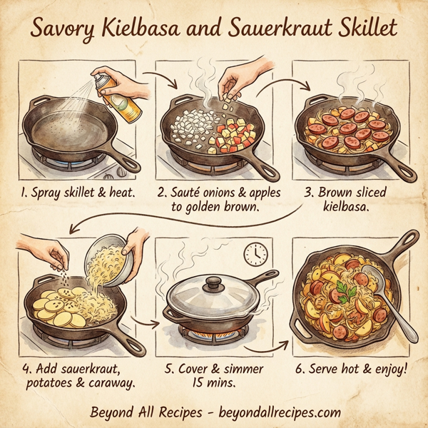Savory Kielbasa and Sauerkraut Skillet instructions