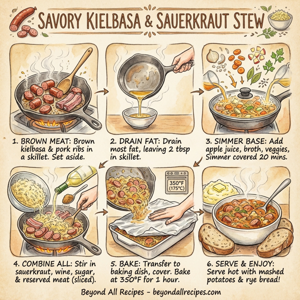 Savory Kielbasa and Sauerkraut Stew instructions