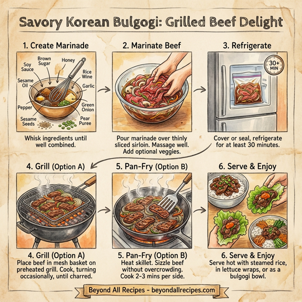 Savory Korean Bulgogi: Grilled Beef Delight instructions
