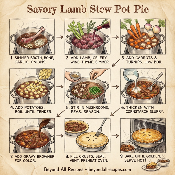 Savory Lamb Stew Pot Pie instructions