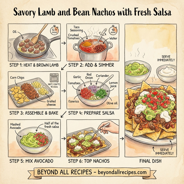 Savory Lamb and Bean Nachos with Fresh Salsa instructions