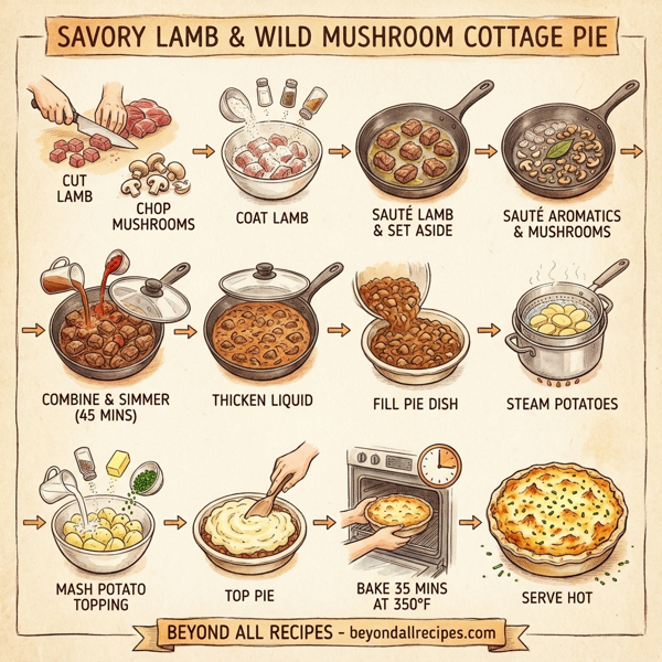 Savory Lamb and Wild Mushroom Cottage Pie instructions