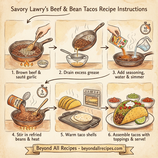 Savory Lawry's Beef & Bean Tacos instructions