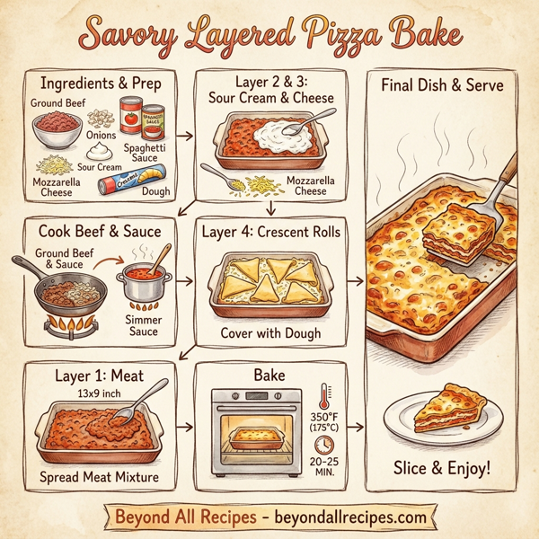 Savory Layered Pizza Bake instructions