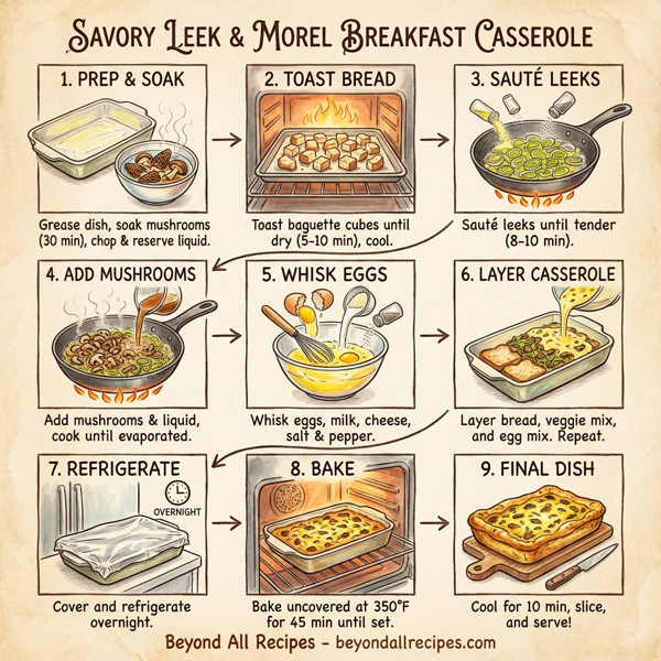 Savory Leek & Morel Breakfast Casserole instructions