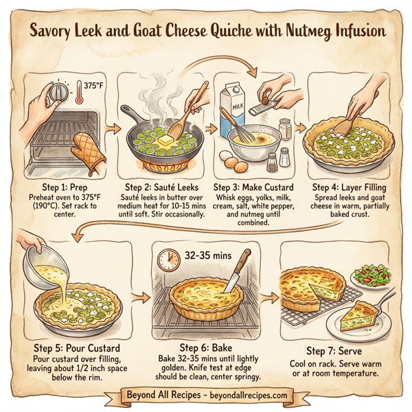 Savory Leek and Goat Cheese Quiche with Nutmeg Infusion instructions