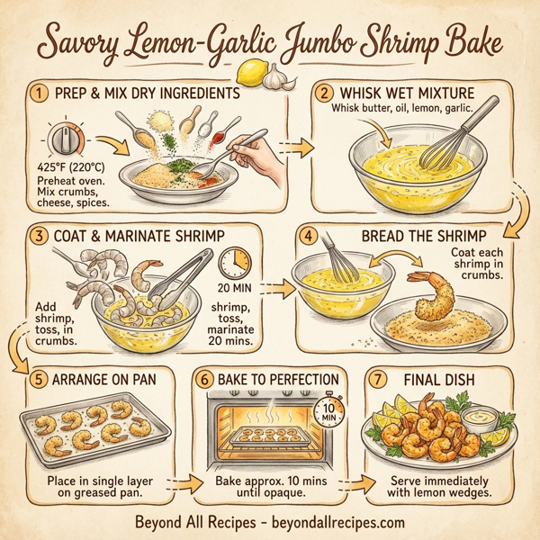 Savory Lemon-Garlic Jumbo Shrimp Bake instructions