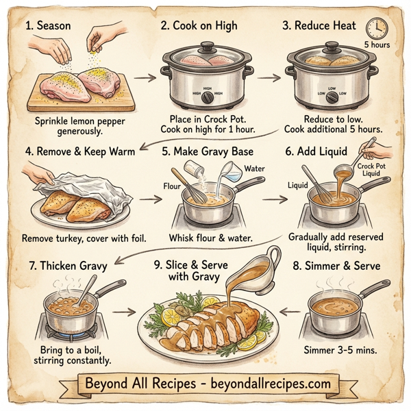 Savory Lemon Pepper Crock Pot Turkey Breast instructions