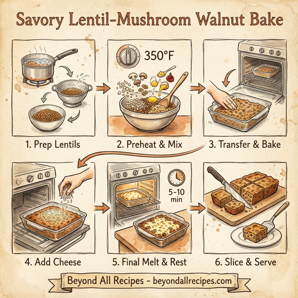 Savory Lentil-Mushroom Walnut Bake instructions