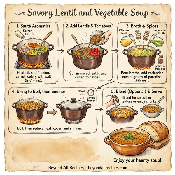 Savory Lentil and Vegetable Soup instructions