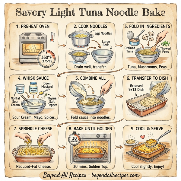 Savory Light Tuna Noodle Bake instructions