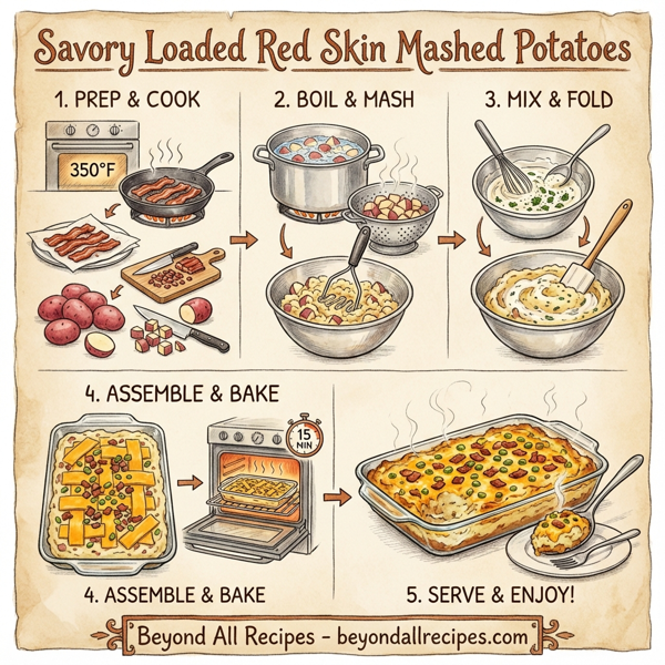 Savory Loaded Red Skin Mashed Potatoes instructions