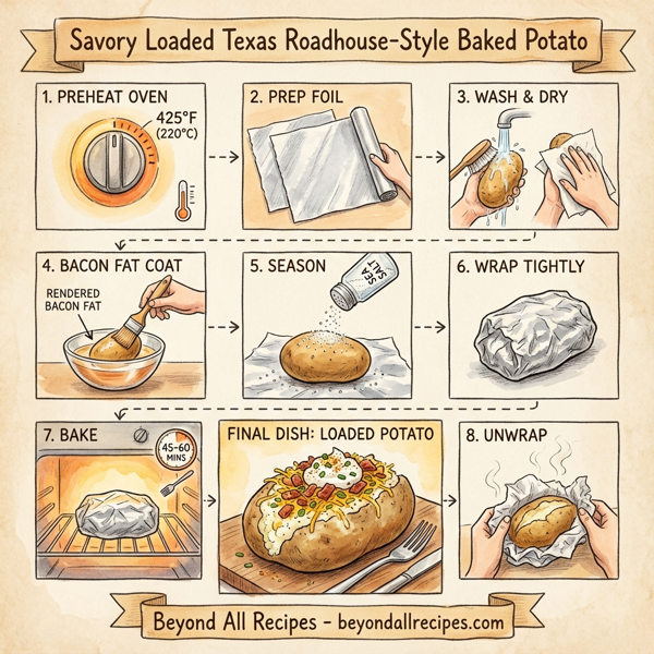 Savory Loaded Texas Roadhouse-Style Baked Potato instructions