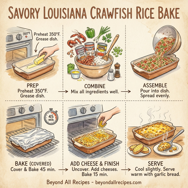 Savory Louisiana Crawfish Rice Bake instructions