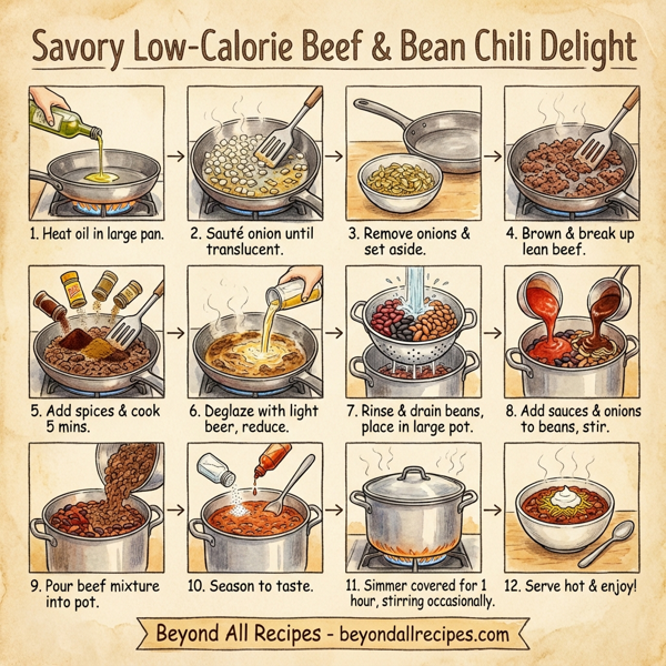 Savory Low-Calorie Beef & Bean Chili Delight instructions