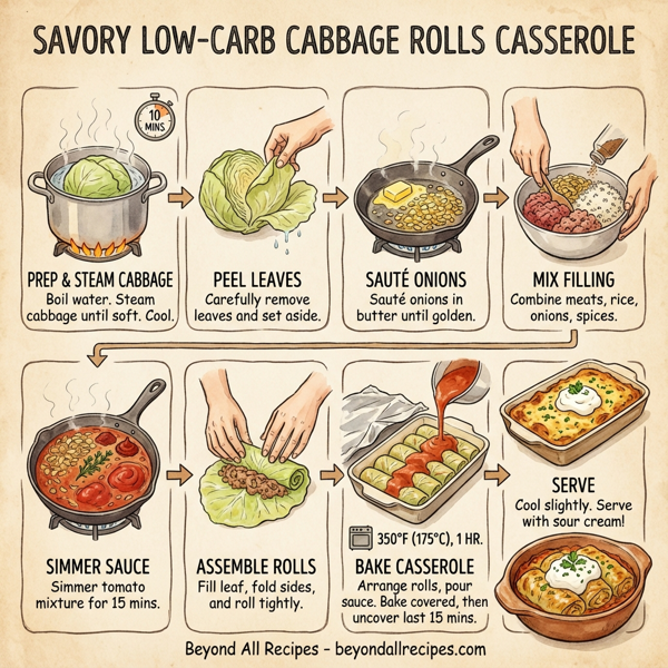 Savory Low-Carb Cabbage Rolls Casserole instructions