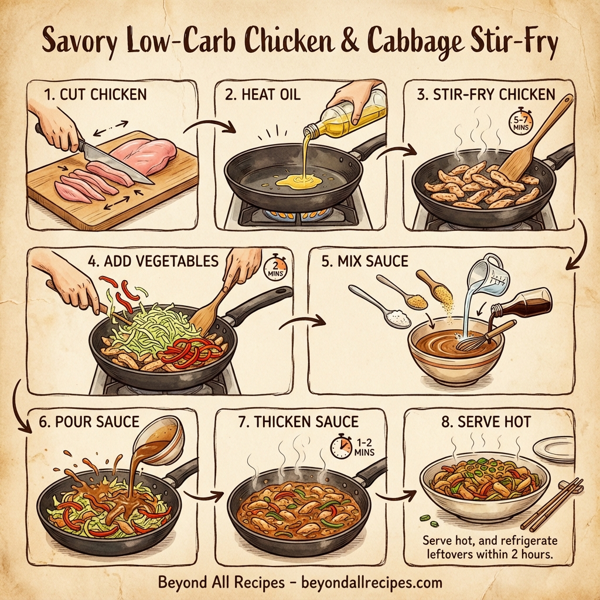Savory Low-Carb Chicken & Cabbage Stir-Fry instructions