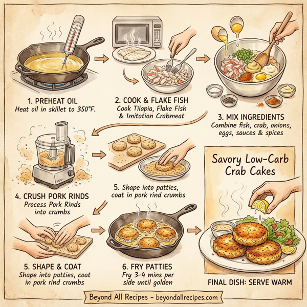 Savory Low-Carb Crab Cakes with Tilapia instructions