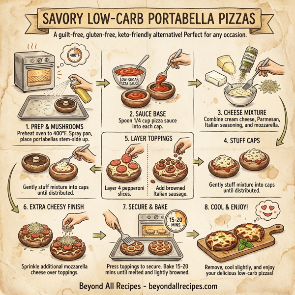 Savory Low-Carb Portabella Pizzas instructions