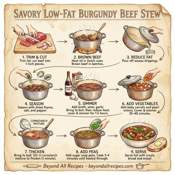Savory Low-Fat Burgundy Beef Stew with Seasonal Vegetables instructions