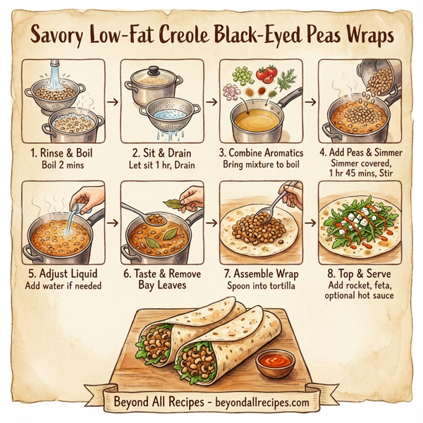 Savory Low-Fat Creole Black-Eyed Peas Wraps instructions