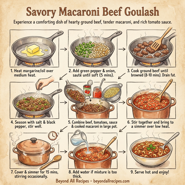 Savory Macaroni Beef Goulash instructions