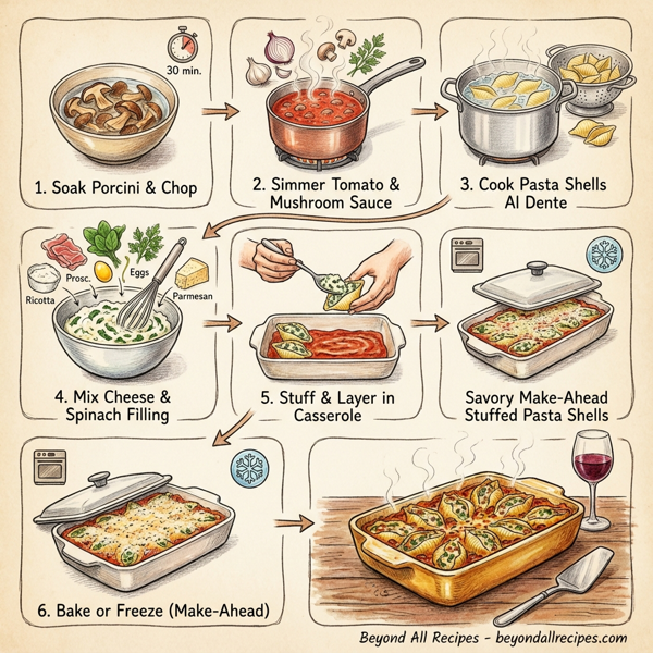 Savory Make-Ahead Stuffed Pasta Shells instructions
